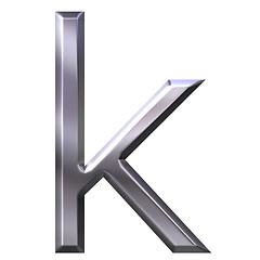 Image showing 3D Silver Letter k