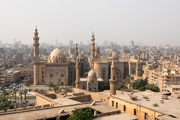 Image showing The two mosques Al-Rifa\'i and Sultan Hassan in Cairo Egypt