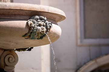 Image showing fountain at the Basilica della Santa Casa in Italy Marche