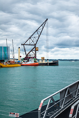 Image showing crane Auckland harbor