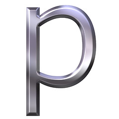 Image showing 3D Silver Letter p