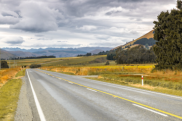 Image showing road to horizon New Zealand south island