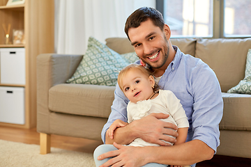 Image showing father with little baby daughter at home