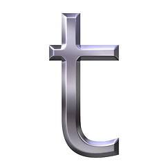 Image showing 3D Silver Letter t