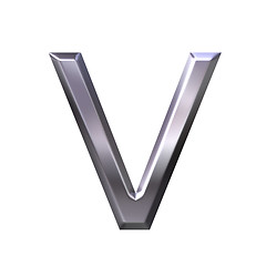 Image showing 3D Silver Letter v