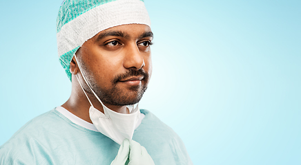 Image showing face of doctor or surgeon with protective mask