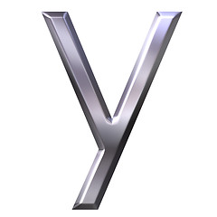 Image showing 3D Silver Letter y
