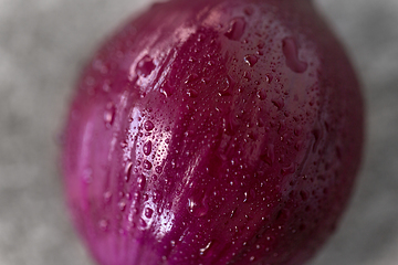 Image showing close up of wet red onion