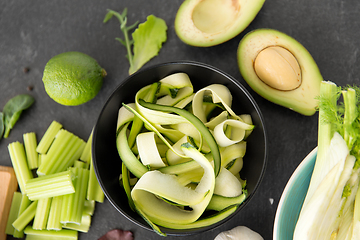 Image showing close up of different green vegetables