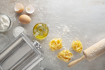 Image showing Making homemade fresh pasta