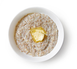 Image showing bowl of porridge with butter