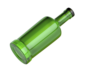 Image showing Green glass bottle