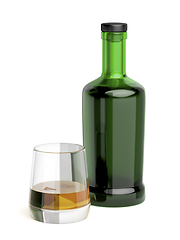 Image showing Bottle and a glass of whisky