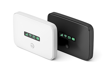 Image showing Mobile wifi routers on white background