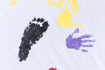 Image showing colorful hands and foots print