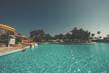 Image showing tropical swimming pool in hotel resort