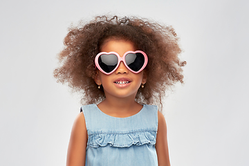 Image showing little african girl in heart shaped sunglasses