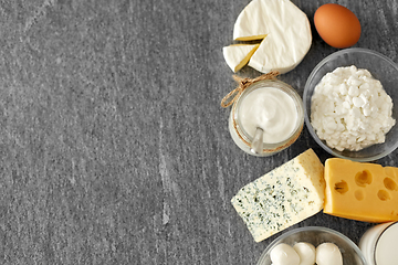 Image showing milk, yogurt, eggs, cottage cheese and butter