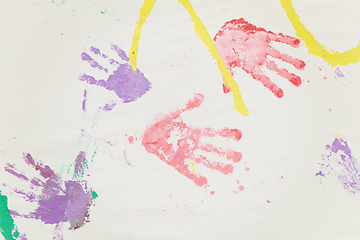 Image showing colorful hand prints