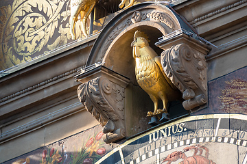 Image showing golden rooster at town hall Heilbronn astronomical clock