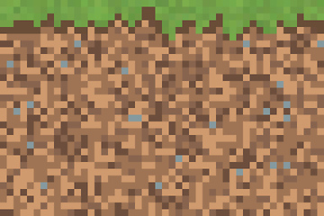 Image showing 8 bit ground with grass