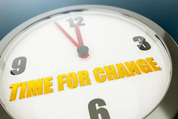 Image showing Clock with text time for change