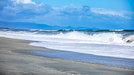 Image showing stormy ocean scenery background