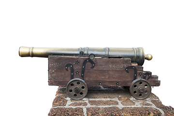 Image showing Medieval brass cannon