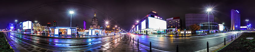 Image showing Night skyline of Warsaw