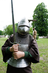 Image showing Boy in knight armour