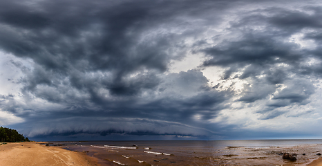 Image showing Dramatic Storm Clouds over sea