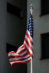 Image showing US flag in the wind 