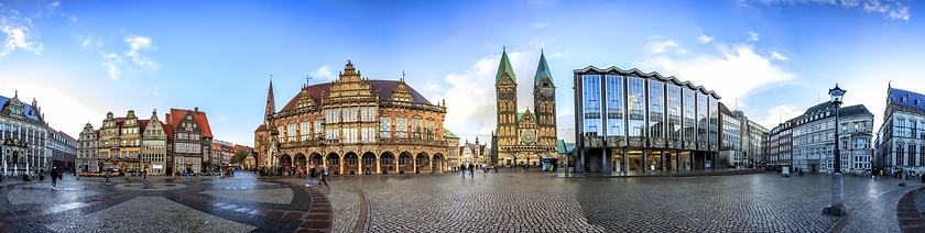 Image showing Skyline of Bremen main market square, Germany