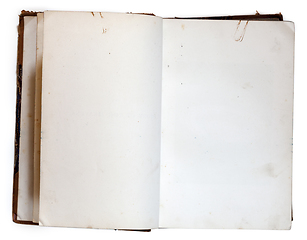 Image showing Old open book with blank pages