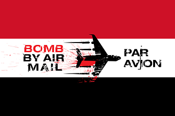 Image showing Yemen flag and Bomb by air mail