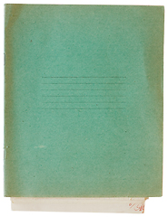 Image showing Old green exercise book cover