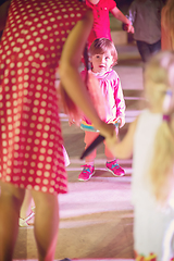 Image showing little girl dancing in the kids disco