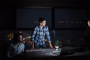 Image showing business people on construction site  in new startup office at n