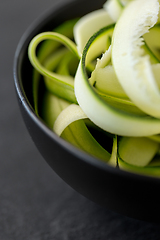 Image showing peeled or sliced zucchini in ceramic bowl