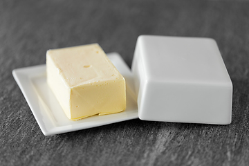 Image showing close up of butter on stone table