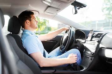 Image showing man or driver driving car in summer