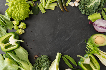 Image showing close up of different green vegetables