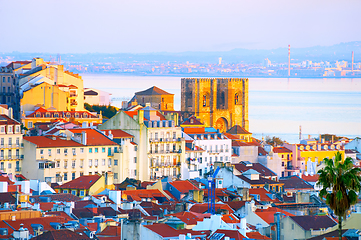 Image showing  Lisbon Cathedral at sunset. Portugal