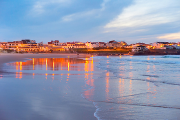 Image showing Coastal town at twilight. Portugal