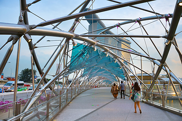 Image showing Inside Helix bridge in Singapore