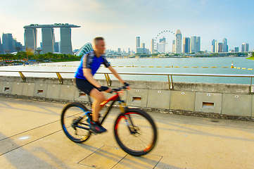 Image showing Singapore healthy lifestyle bike riding
