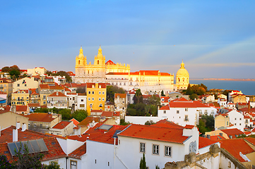 Image showing Lisbon Old Town at sunset