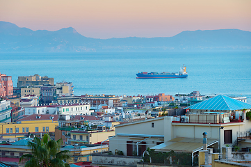 Image showing Shipping tanker in Italy city