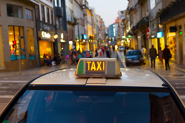 Image showing Old Town taxi car, Portugal