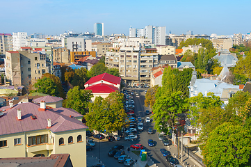 Image showing Bucharest street. Aerial view. Romania